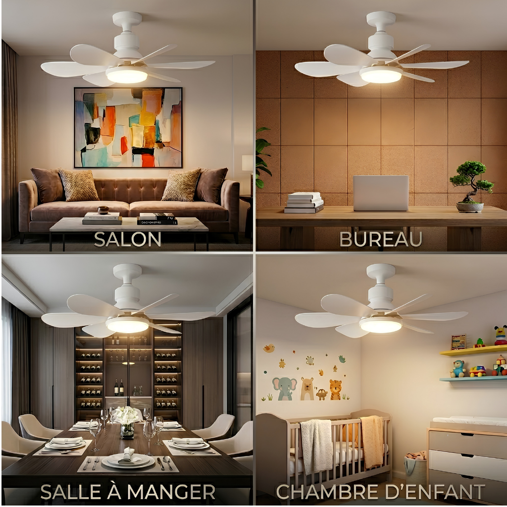 Ventilo'Clic™ | Ventilateur de plafond 2-en-1 avec télécommande