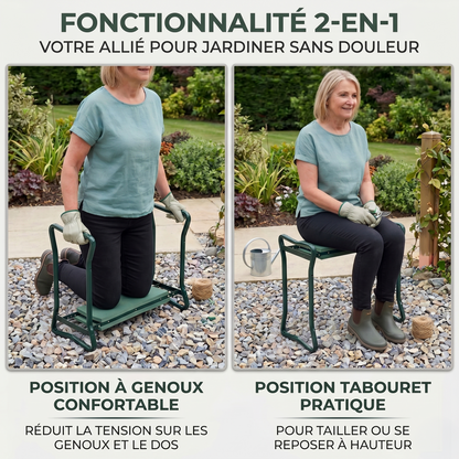 Bancéo™| Banc pliable 2-en-1 avec support genoux