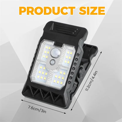 LumiClip™ | Lampe Solaire à Clip Extérieur avec Détecteur de Mouvement