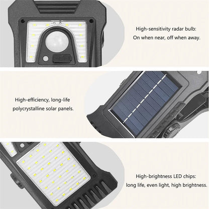 LumiClip™ | Lampe Solaire à Clip Extérieur avec Détecteur de Mouvement