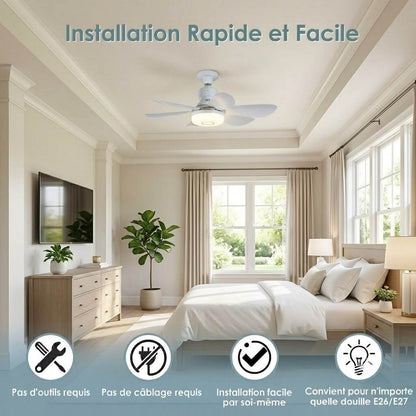 Ventilo'Clic™ | Ventilateur de plafond 2-en-1 avec télécommande